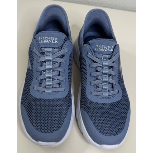 SKECHERS 7.5 Go Walk Flex Grand Entry Light Blue Womens Slip On Sneakers EUC - Picture 2 of 9